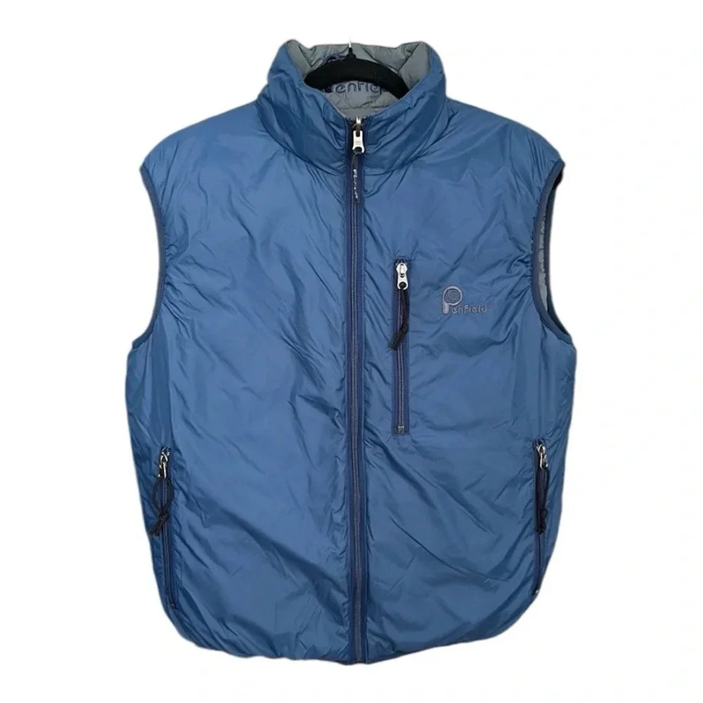 Vintage PENFIELD Reversible Goose Down Puffer Vest Blue Gray Outdoor Gorpcore M